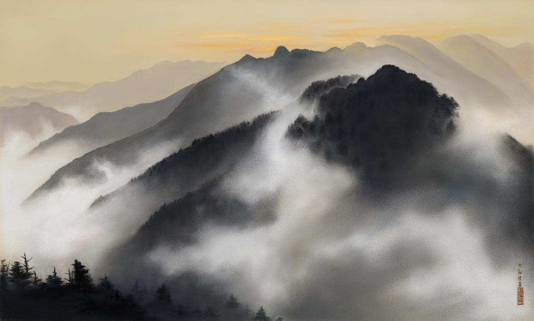 横山大観_秩父霊峰春暁