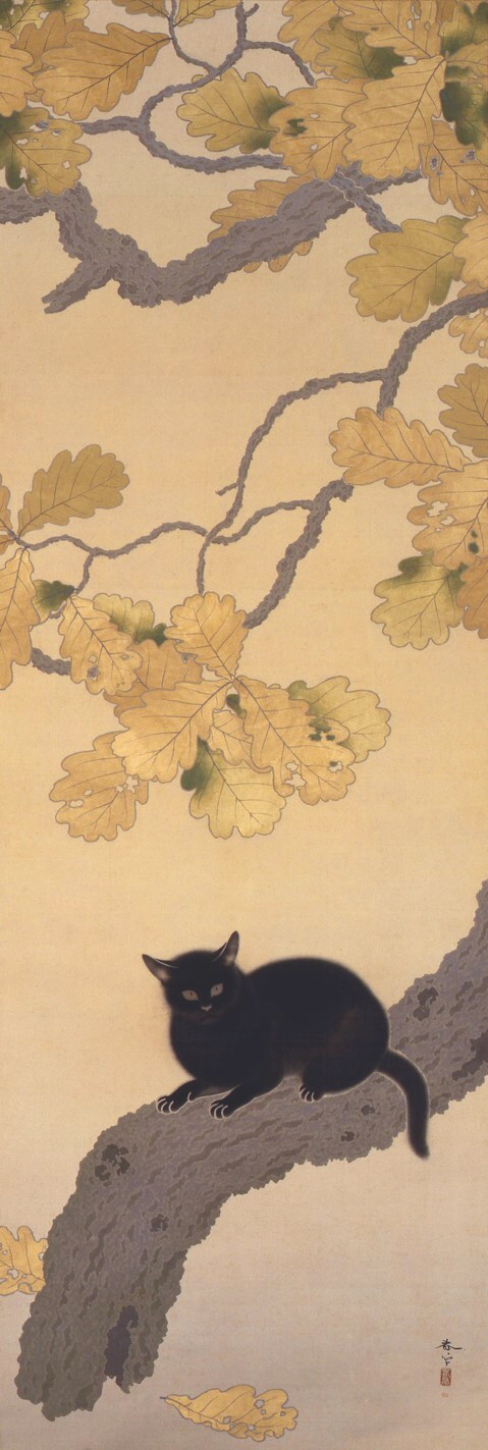 菱田春草_黒き猫