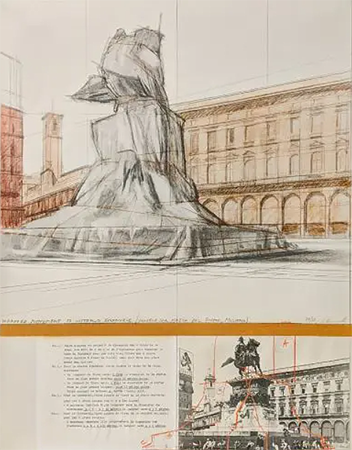NXgWrapped Monument to Vittorio Emanuele,Project for Piazza del Duomo,MIlan(gOtER[W)450