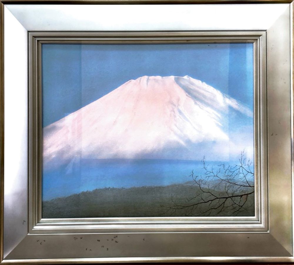 ★北川寛子 二元会元会員 静物画(油彩 油絵)M8号★本物保証！ 485系3000番台？電子オルゴール本体