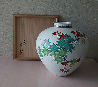 濁手紅葉文花瓶