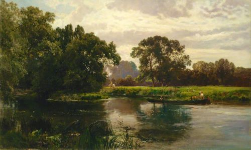 アルフレッド・ブリアンスキーの水のある風景（油彩）の作品写真