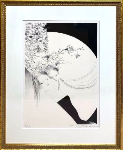 天野喜孝の花影（版画）の作品写真