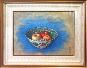 青木大乗の古錦鉢静物（日本画）の作品写真
