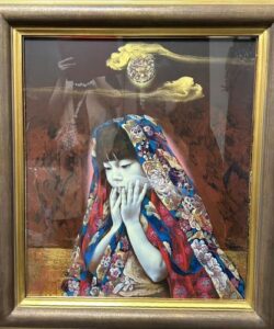 智内兄助の月下季語り（油彩）の作品写真