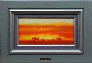 鎮西直秀の灼熱の彩・アフリカ 象（油彩）の作品写真