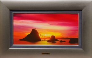 鎮西直秀の瑞輝 伊勢夫婦岩旭日（油彩）の作品写真