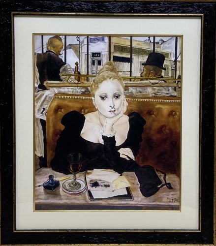藤田嗣治のカフェ（複製画）の作品写真