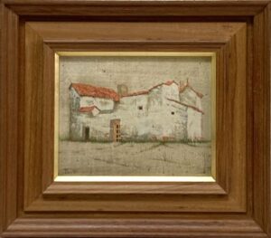 福井良之助の白い家（キャンバスにパステル）の作品写真