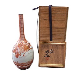 赤絵鳳凰文 九谷佐野窯花瓶