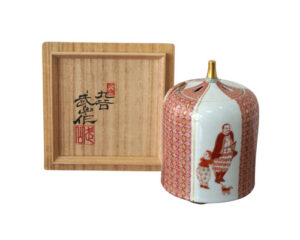 赤絵南蛮人物文香炉