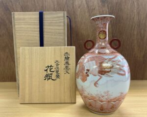 福島武山の九谷佐野窯花瓶の作品写真