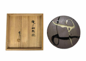 焼〆釉描皿