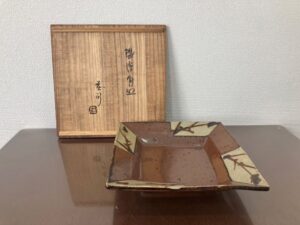 濱田庄司-鐵檜角皿