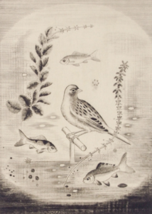 長谷川潔、本の上の小鳥　静物画、厳選、希少画集・額装画、新品高級額 額装付 長谷川潔、本の上の小鳥 静物画、厳選、希少画集・額装画、新品高級