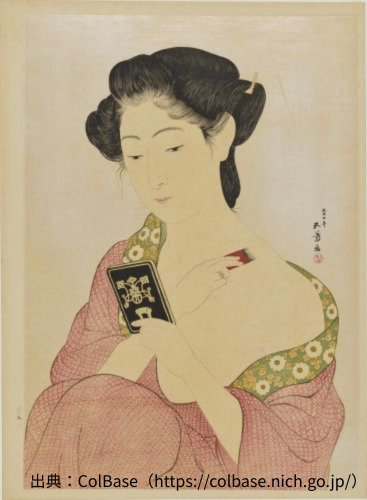 橋口五葉の化粧の女（版画）の作品写真