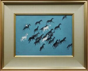 東山魁夷の草原放牧（版画）の作品写真