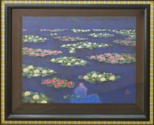 平松礼二のモネの池 睡蓮の曲（日本画）の作品写真