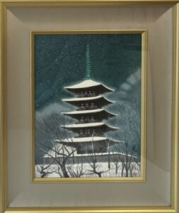 平山郁夫の結因の銀華（木版画）の作品写真