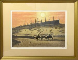 平山郁夫の楼蘭の夕の作品画像