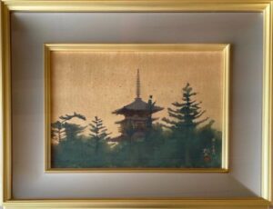 平山郁夫の薬師寺東塔（日本画）の作品写真