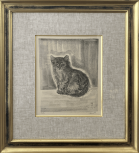 藤田嗣治の座る猫（版画）の作品写真