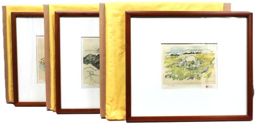 いわさきちひろの思い出の信州風景 三題（リトグラフ）の作品写真