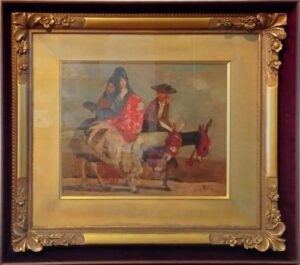 ジャン=ガブリエル・ドメルグのロバに乗る人（油彩）の作品写真