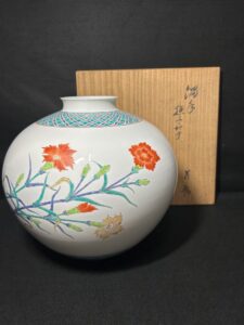 濁手撫子地文花瓶