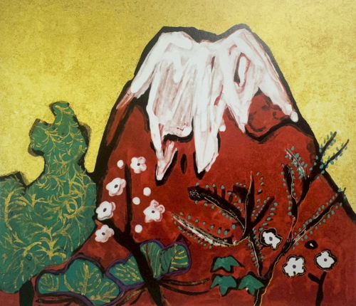 白寿記念めでたき赤富士 あめでたき富士連作より