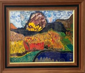 片岡球子の昭和新山（油彩）の作品写真