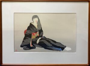 加山又造の縞絣（版画）の作品写真