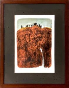 香月泰男の山滝（版画）の作品写真