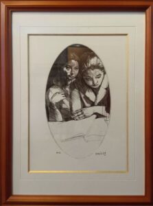 小磯良平の読書（版画）の作品写真