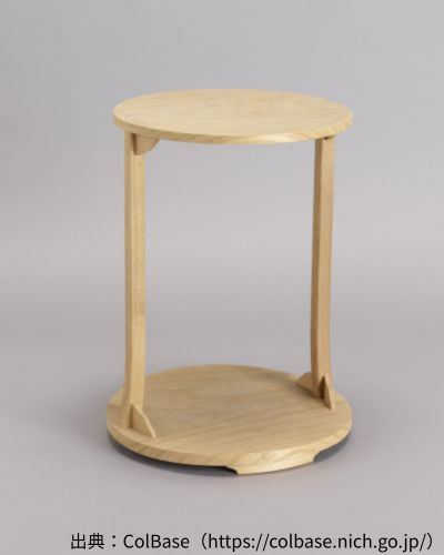 駒沢利斎の桐製丸卓の作品写真　出典：ColBase（https://colbase.nich.go.jp/）