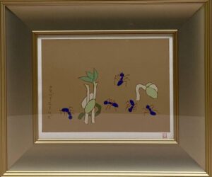 熊谷守一の豆に蟻（シルクスクリーン）の作品写真