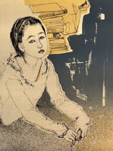 國司華子の少女（版画）の作品写真