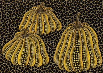 草間彌生のかぼちゃ3つ（シルクスクリーン）の作品写真