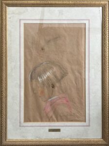 ルイ・イカールの横顔の少女像（パステル）の作品写真