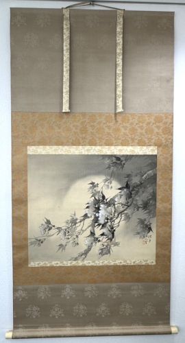 松林桂月の月宵花影（掛軸）の作品写真