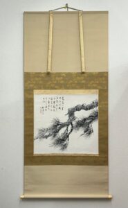 松林桂月の墨松（掛軸）の作品写真