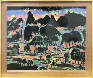 棟方志功の雨隣の柵の作品画像