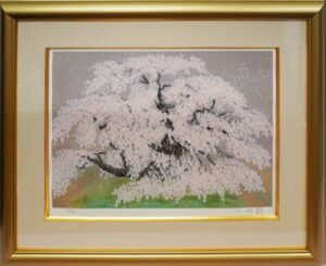 中島千波の瀧櫻（リトグラフ）の作品写真
