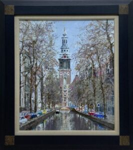 小田切訓の南教会のある運河（油彩）の作品写真