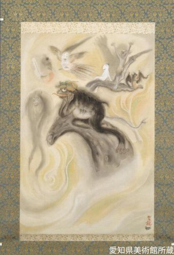 小川芋銭の若葉に蒸さるる木精(掛軸)の作品写真