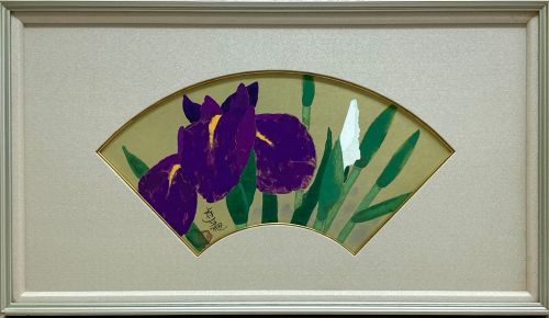 小倉遊亀の花菖蒲（版画）の作品写真