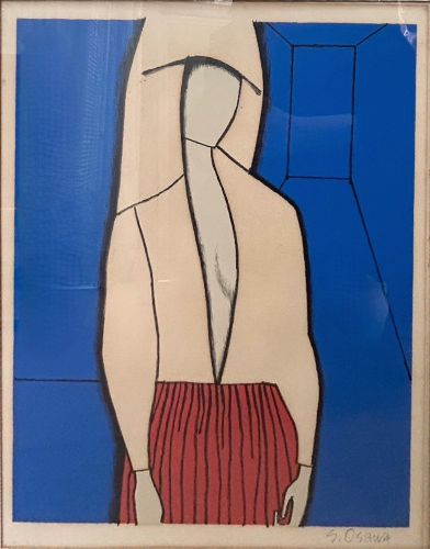 大沢昌助の婦人像（仮題）（版画）の作品写真