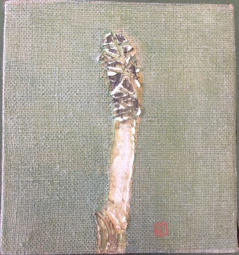 大薮雅孝の土筆（油彩）の作品写真