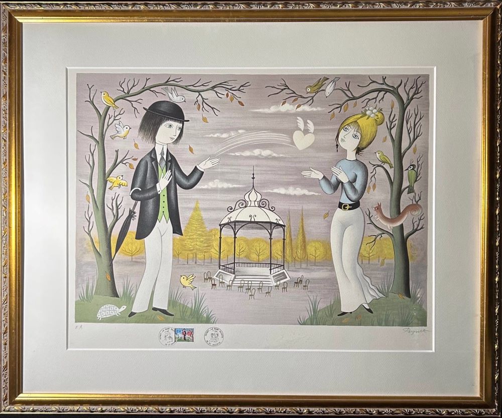 智内兄助 オリジナルリトグラフ 東からの予かん 慣れ親しま 