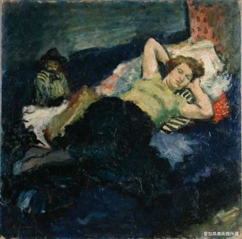 佐分真の横たわる婦人（油彩）の作品写真　愛知県美術館所蔵